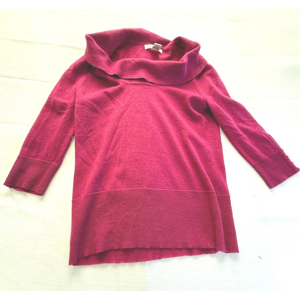 Susan Bristol 100 Percent Merino Wool‎ Sweater Pink Cowl Neck Womens Small - Picture 2 of 7